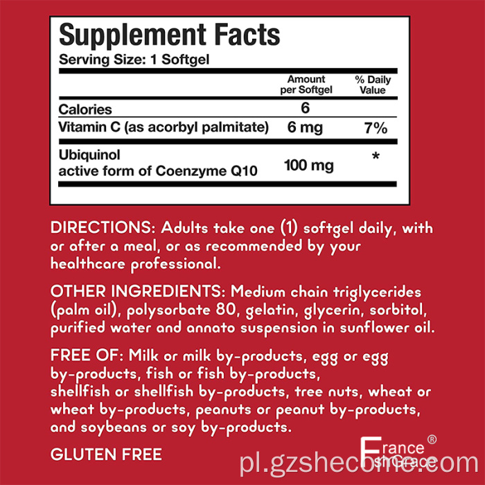 Wysokiej jakości suplement COQ10 Suplement COQ10 Softgel